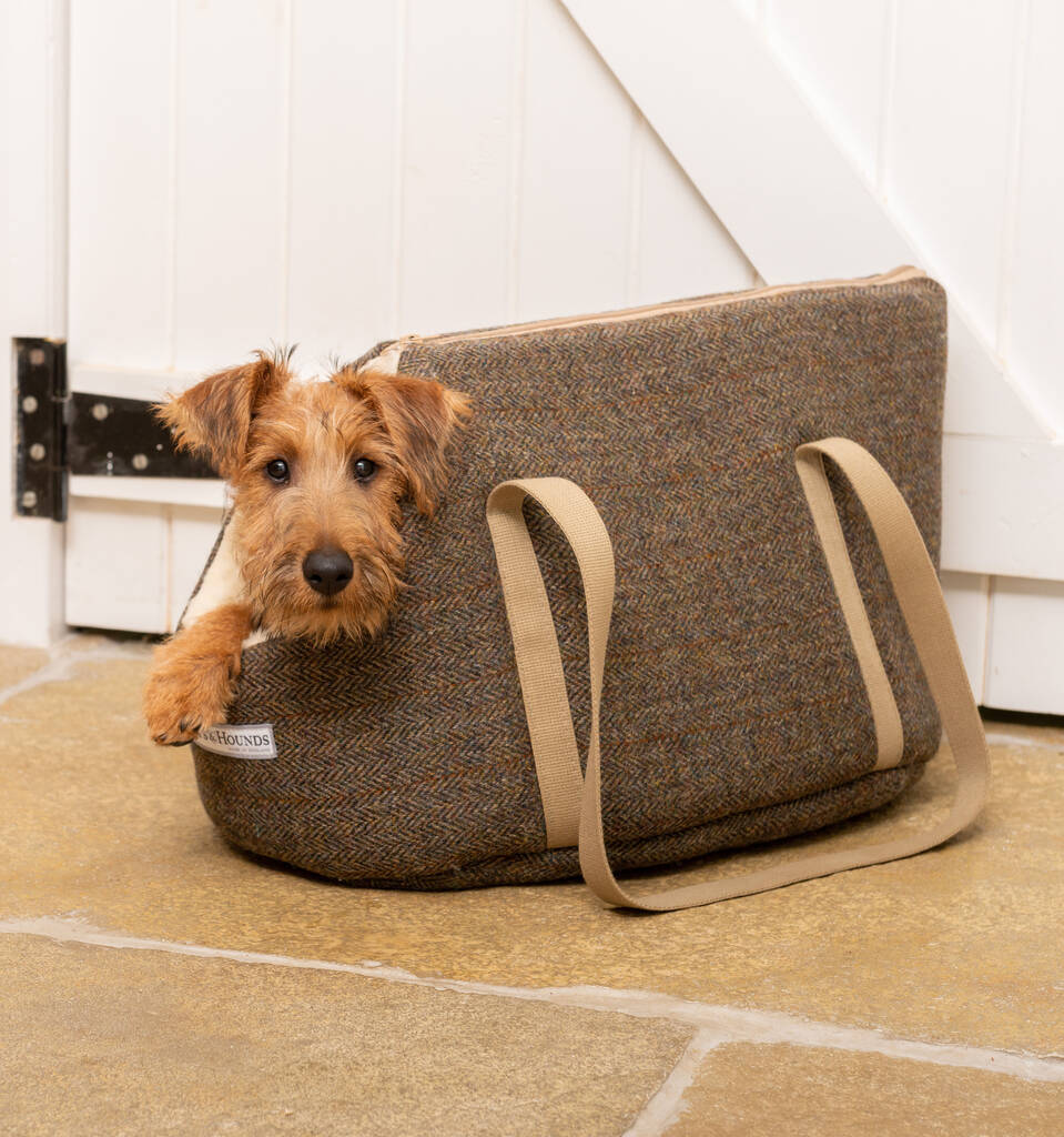 Heritage Tweed And Cream Sherpa Dog Carrier By Mutts & Hounds