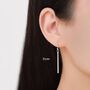 Sterling Silver Asymmetric Dangle Bar Earrings In Sterling Silver, thumbnail 3 of 12