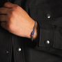 Silver Lapis Gemstone Cuban Bracelet For Men, thumbnail 5 of 10