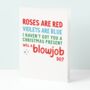 Rose Are Red Rude Blowjob Christmas Card, thumbnail 1 of 3