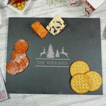 Personalised Christmas Slate Cheese Board, 2 of 2