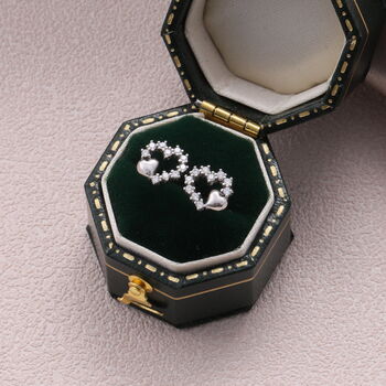 Gift Bag Sterling Silver 50th Hearts Earrings, 6 of 8