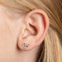 Silver Plated Children's Ribbon Bow Stud Earrings, thumbnail 1 of 4