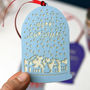 Set Of Five Assorted Papercut Snowglobe Gift Tags, thumbnail 3 of 4