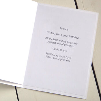 Personalised 13th Birthday Cake Card For Boy, 5 of 8