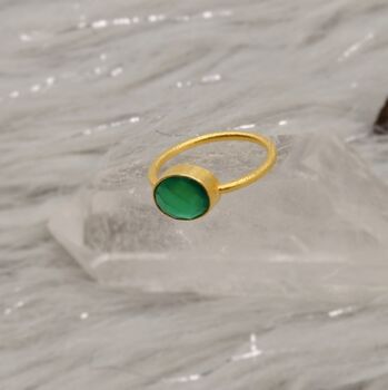 Green Onyx Gold Ring, 5 of 9