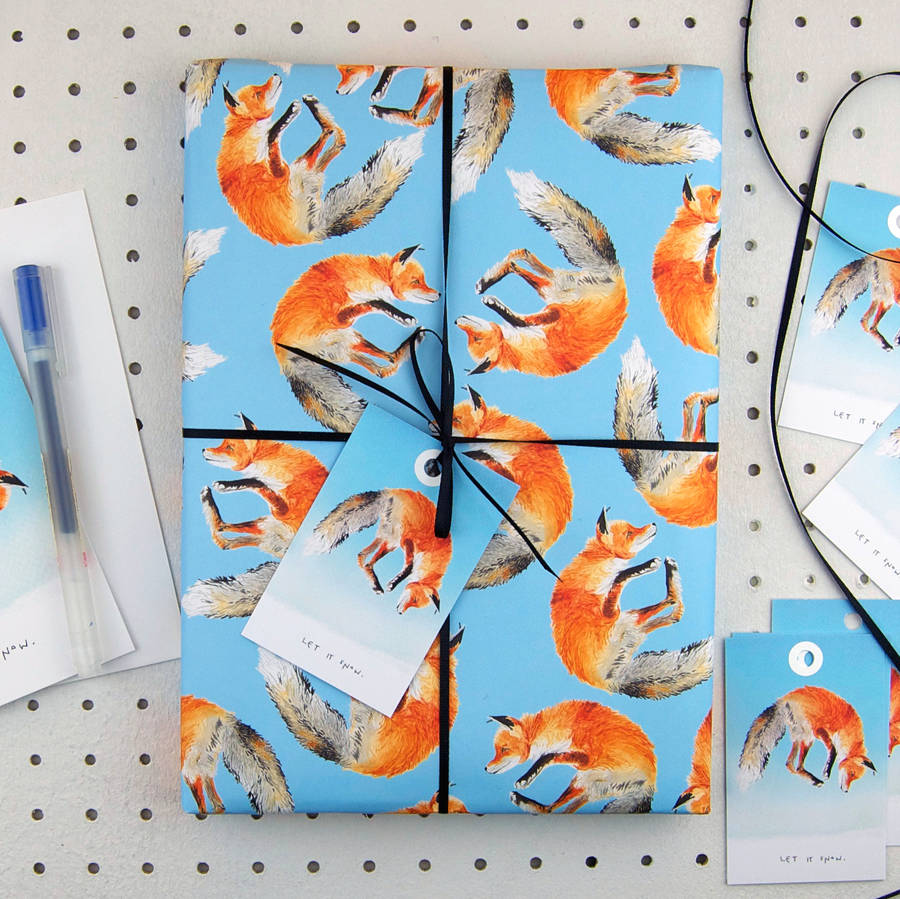 Fox Eco Friendly Wrapping Paper Pack, 1 of 3