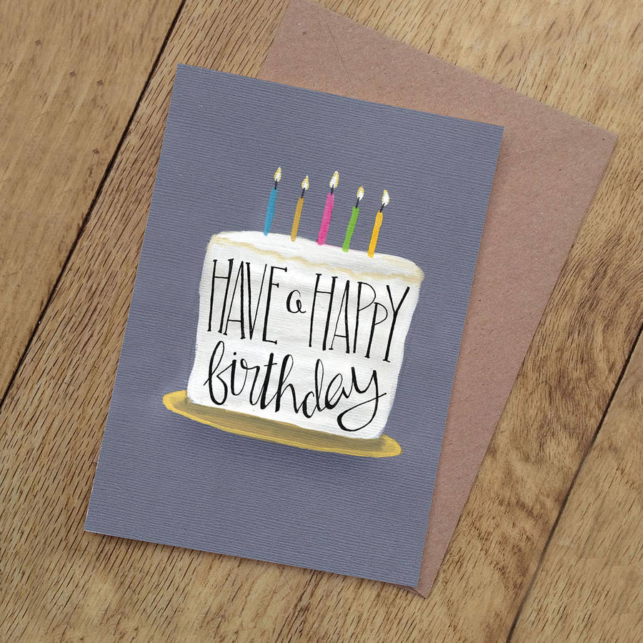 happy birthday cake card by the little posy print company ...