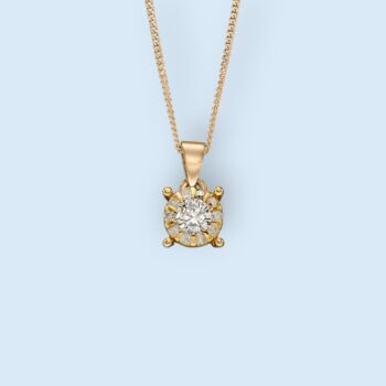 Genuine Diamond Necklace In 9ct Gold, 4 of 12