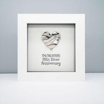 Personalised 25th Silver Anniversary Heart Frame Gift, 5 of 6