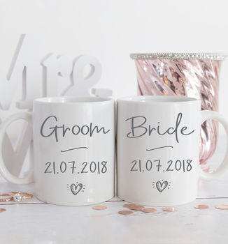 Personalised Wedding Mugs Bride And Groom Gift By The Best Of Me ...