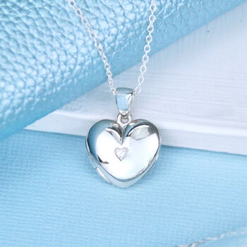 Personalised Sterling Silver Sparkle Heart Locket, 3 of 8