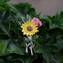 Sunflower And Rose Flower Bouquet Brooch, thumbnail 1 of 6