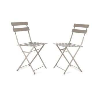 Set Of Two Outdoor Bistro Chairs Various Colours, 4 of 5
