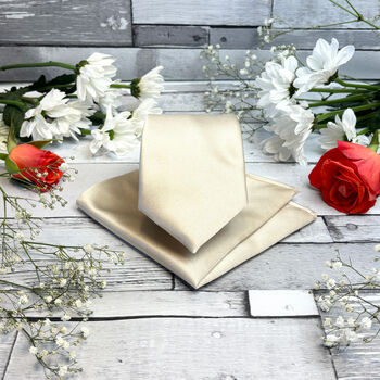 Antique Champagne Wedding Tie Set, 2 of 10