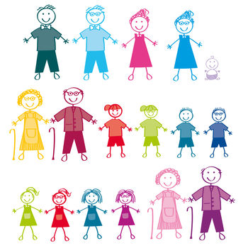 Personalised Stick Family Wall Sticker Portrait, 8 of 10