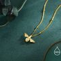 Tiny Bumble Bee Pendant Necklace In Sterling Silver, thumbnail 3 of 12