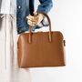 Caramel Leather Classic Ladies Structured Handbag, thumbnail 1 of 12