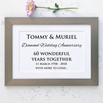 Personalised Diamond Wedding Anniversary Framed Print, 2 of 4