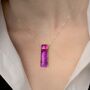 Shocking Pink Dichroic Glass Pendant Necklace, thumbnail 1 of 8