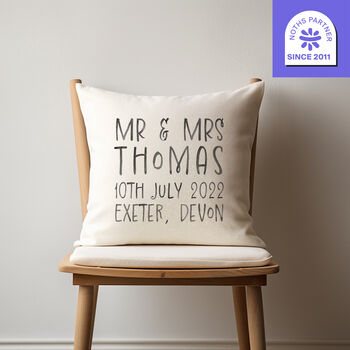 Personalised Wedding Or Anniversary Cushion, 2 of 2