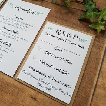 'Rustic Greenery' Botanical Wedding Invitation Bundle, 7 of 7