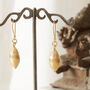 Gold Plated Silver Teardrop Textured Earrings, thumbnail 3 of 7