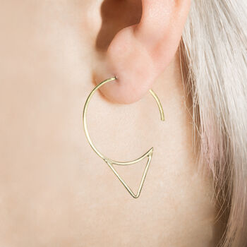 Spike Wire Hoop Sterling Silver Earrings, 2 of 4