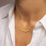 Curved Skinny Bar Message Personalised Necklace, thumbnail 1 of 10