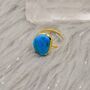 Gold Plated Silver Turquoise Ring: December Birthstone, thumbnail 7 of 9