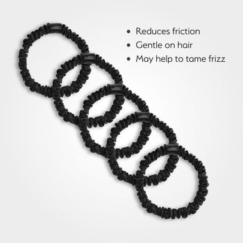 Silver Cloud Black Satin Skinny Scrunchies Five Pack, 2 of 4