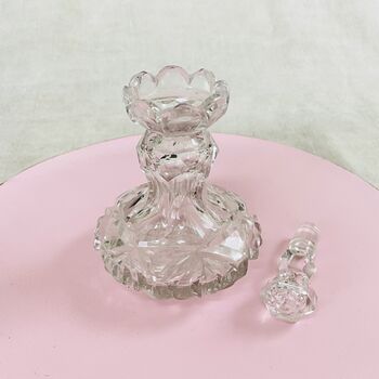 Vintage Rare Decorative Cut Glass Crystal Perfume Bottle ~ 31, 4 of 9