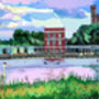 West Reservoir Centre, Woodberry Down Illustration Art Print, thumbnail 2 of 2