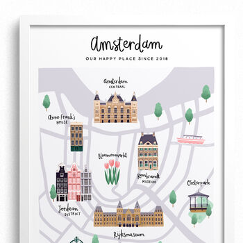 Personalised Amsterdam City Map Print, 4 of 7