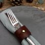 Set Of Mid Brown Leather Napkin Rings, thumbnail 4 of 6