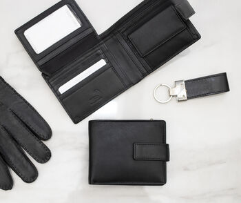 Personalised Men's Leather Wallet Flip Up Rfid Safe, 5 of 12