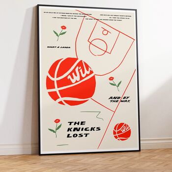 Maggie Rogers 'So Sick Of Dreaming' Basketball And Flowers Lyric Art Print, 3 of 5