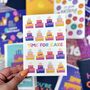 Colourful 'Time For Cake' Birthday Card, thumbnail 1 of 3