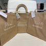 Personalised Square Jute Lunch Bridesmaid Top Handle Gift Bag, thumbnail 4 of 9