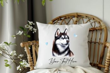 Personalised Husky Hearts Cushion Cover Gift, 2 of 2