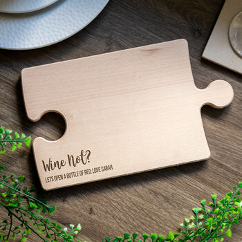 Personalised Wine Not Puzzle Serving Board, 3 of 4