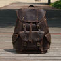 Military Style Genuine Leather Backpack Vintage Look, thumbnail 1 of 7