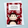 'Little Monkey' Christmas Card From Children, thumbnail 1 of 9