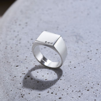 Personalised Unisex Silver Signet Ring, 3 of 9