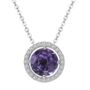 Royal Amethyst Gemstone 925 Sterling Silver Necklace, thumbnail 2 of 3