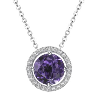 Royal Amethyst Gemstone 925 Sterling Silver Necklace, 2 of 3