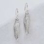 Sterling Silver Angel Wings Dangly Earrings, thumbnail 3 of 5