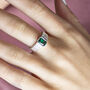 Silver Plated Ribbed Birthstone Ring, thumbnail 3 of 5