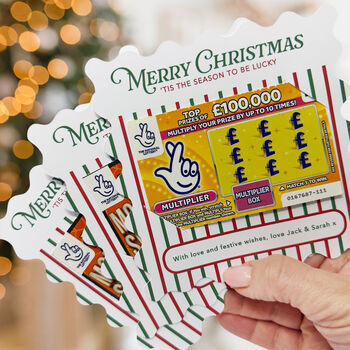Colorful Christmas Scratch Card Holders, Xmas Lotto Holders Small And Large, 2 of 11