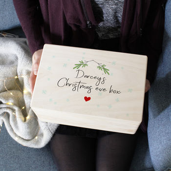 Personalised Christmas Eve Wooden Keepsake Box, 3 of 10